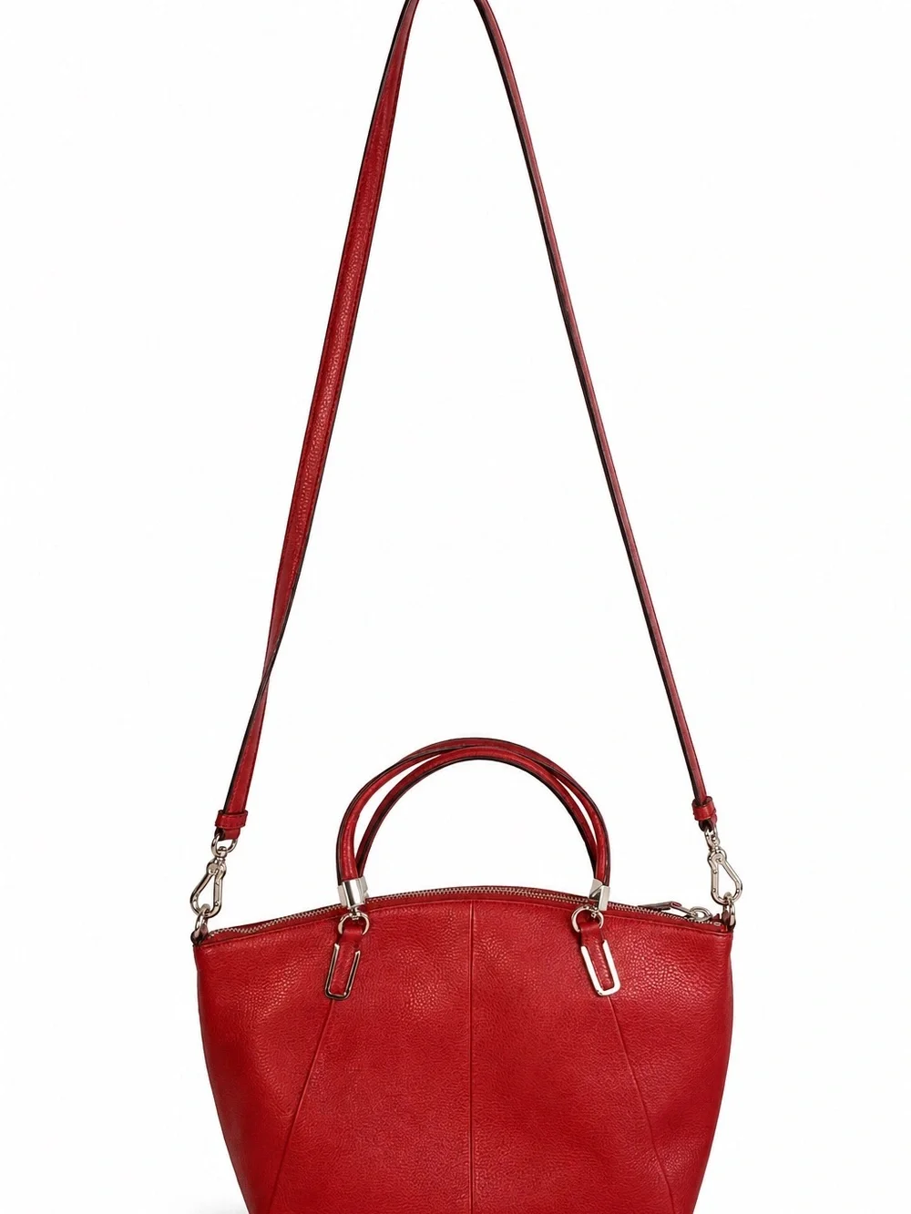 COACH Small Kelsey Satchel Crossbody Red Currant Pebbled Leather F33733